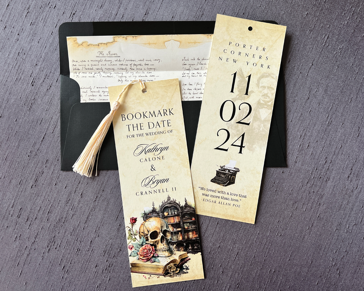 Edgar Allan Poe Bookmark Save the Date