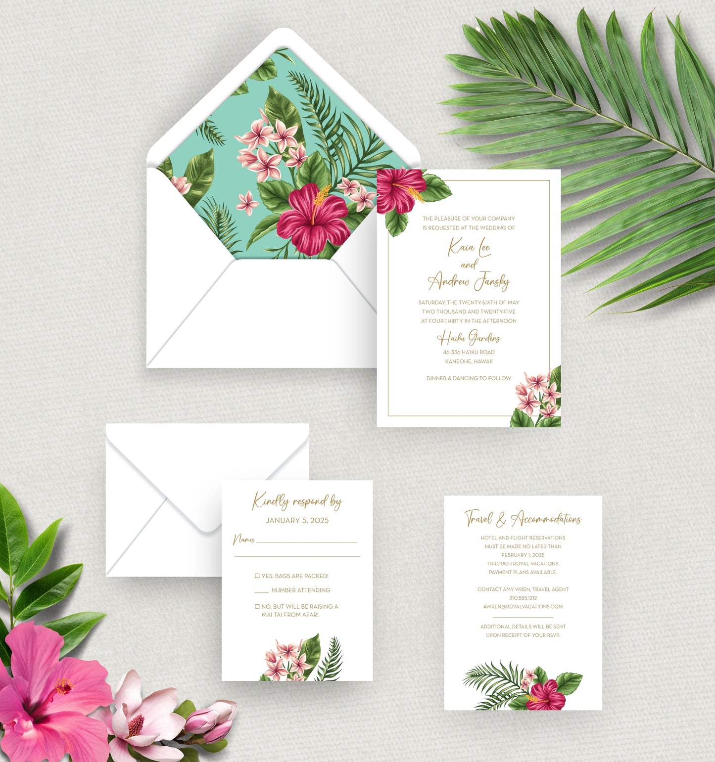 Hawaiian Floral Invitation