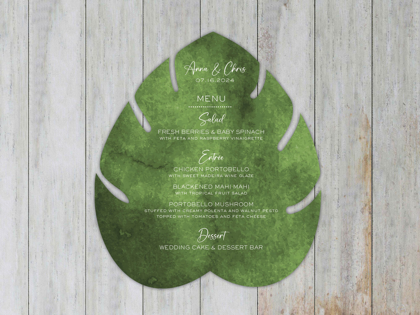 Monstera Leaf Menu