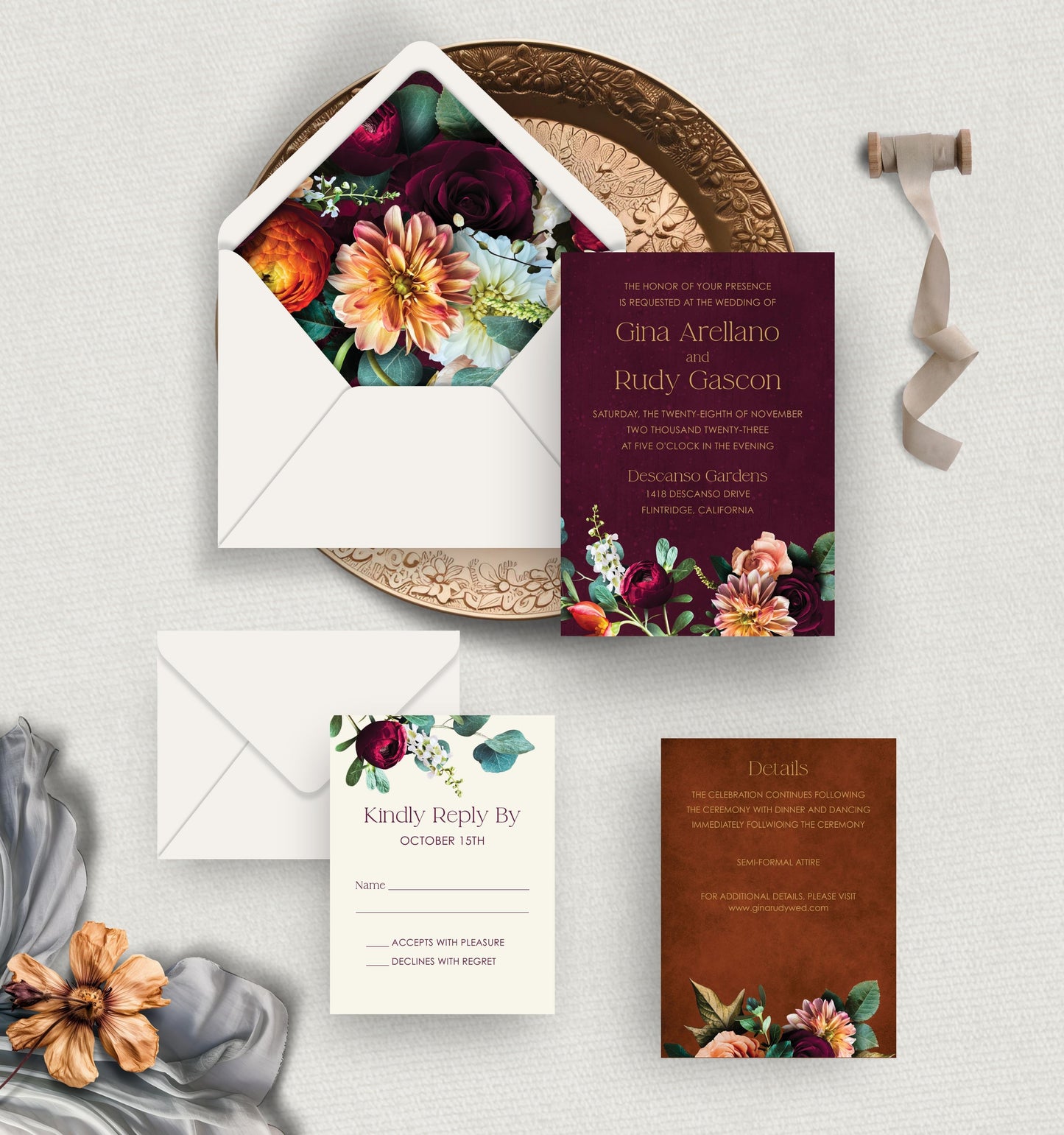 Moody Florals Invitation