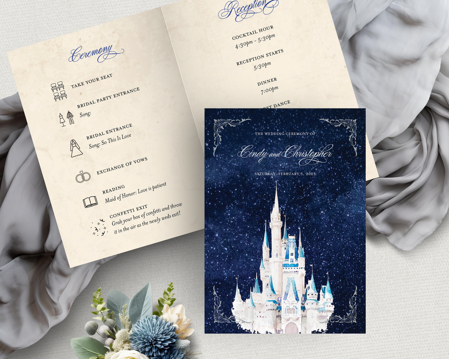 Night Sky Fairytale Castle Folded Program