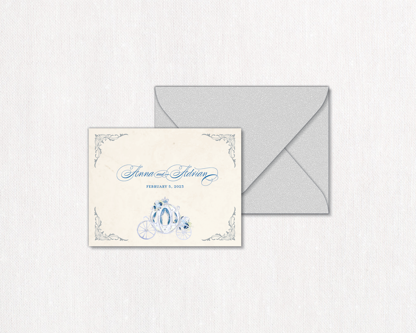 Cinderella Carriage Folded Thank You Card