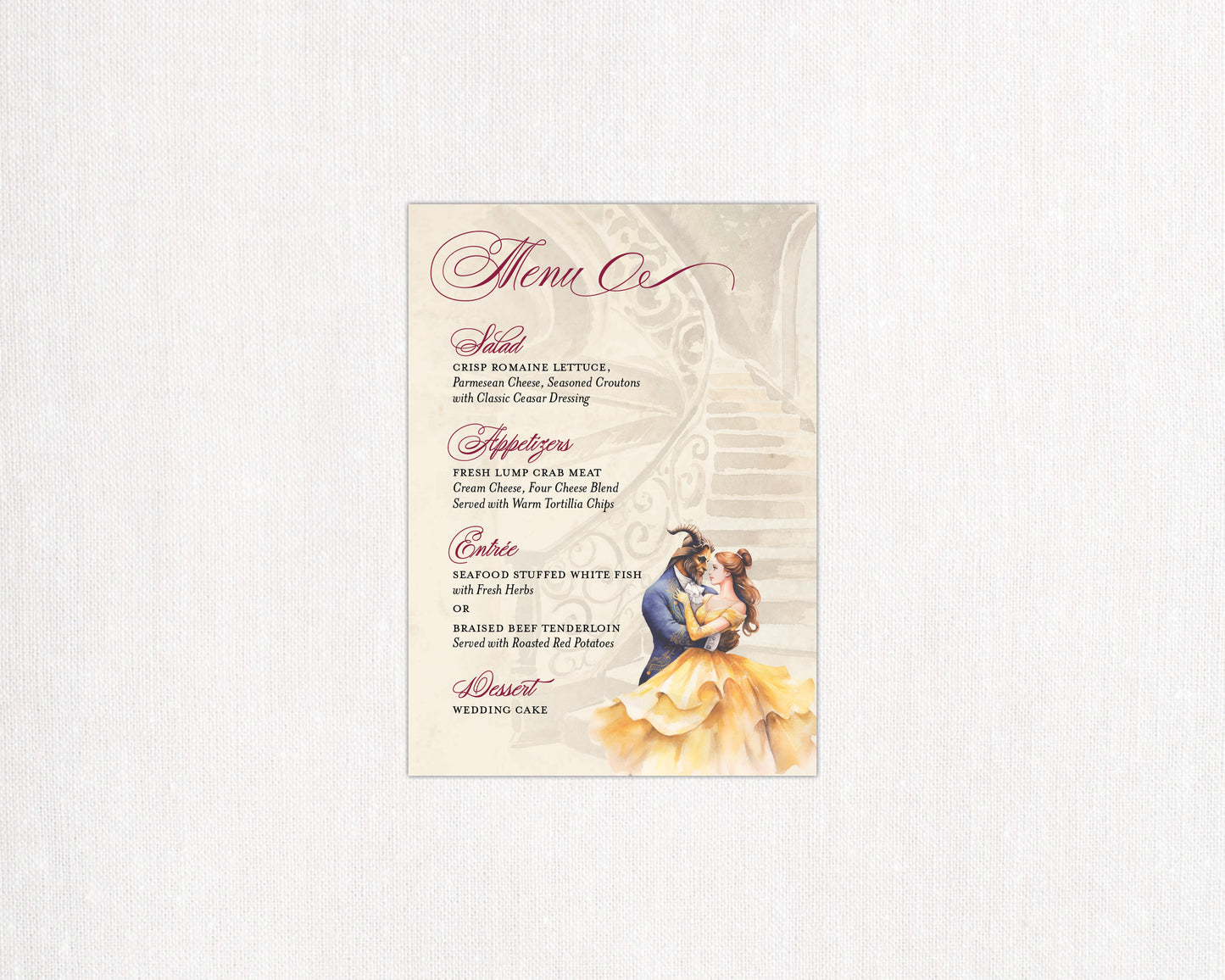 Beauty and the Beast Menu