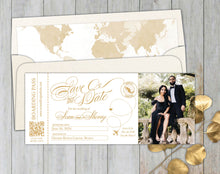 Load image into Gallery viewer, Fancy Script Boarding Pass Save the Date