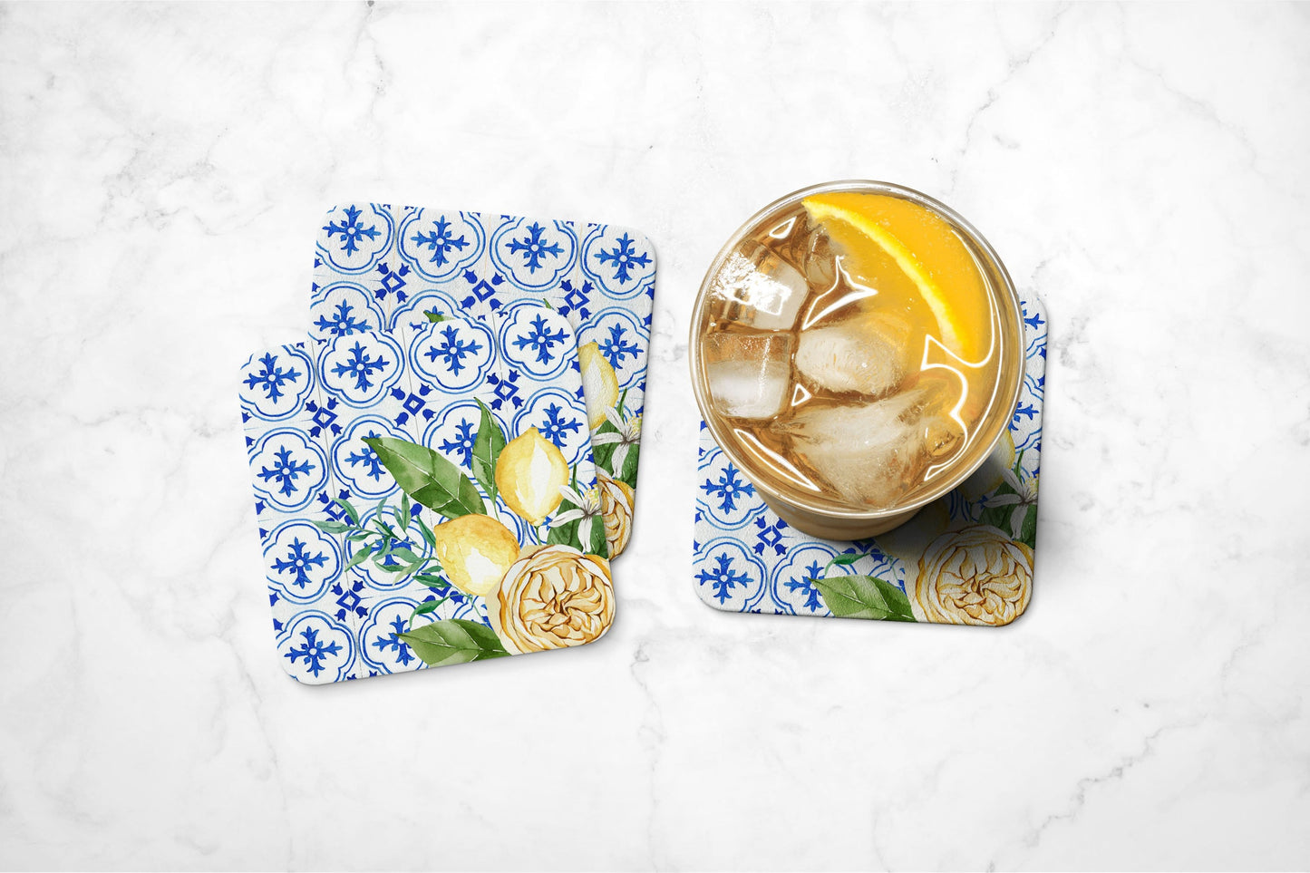 Lemons & Greenery Coasters