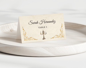 Beauty and the Beast Folded Place Cards