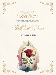 Rose Cloche Welcome Sign