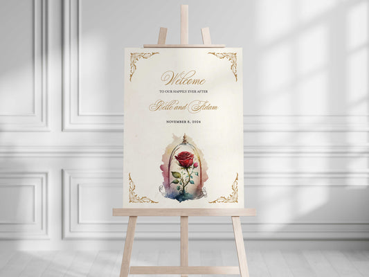 Rose Cloche Welcome Sign