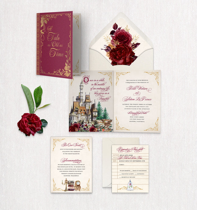 A Tale As Old As Time Invitation