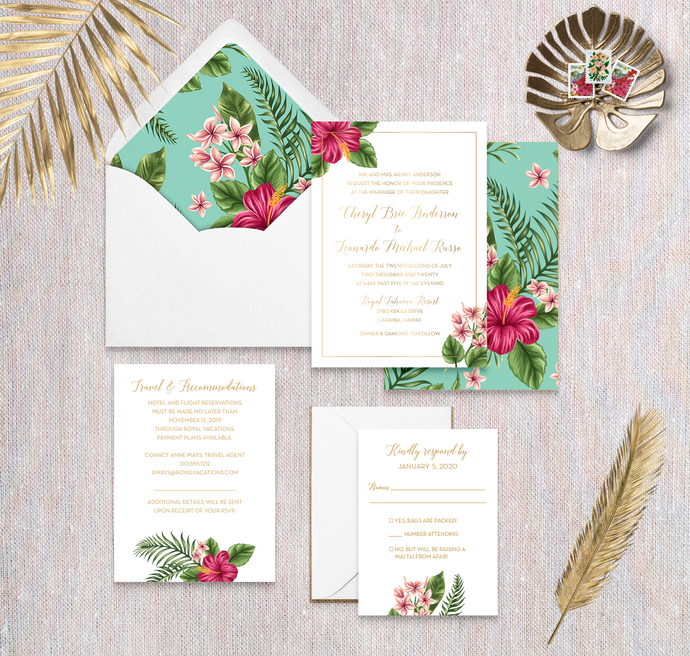 Hawaiian Floral Invitation