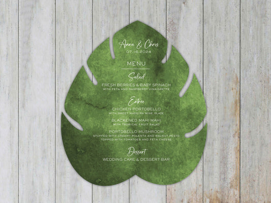Monstera Leaf Menu
