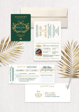 Load image into Gallery viewer, Tropical Monogram Passport Invitation