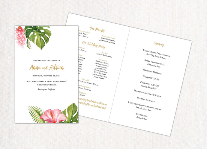 Tropical Floral Folded Program