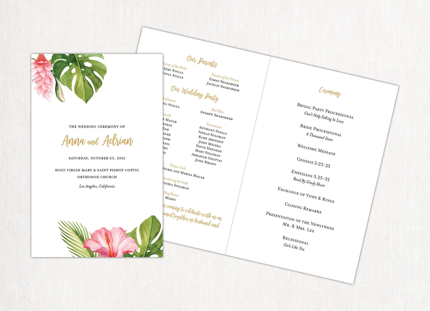Tropical Floral Folded Program