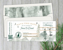 Load image into Gallery viewer, Rustic Boarding Pass Save the Date