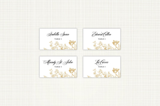 Gold Floral Place/Escort Card