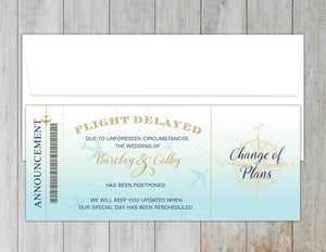 Flight Delay Notice Boarding Pass
