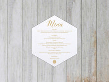 Load image into Gallery viewer, Hexagon Dinner Menu - Format A
