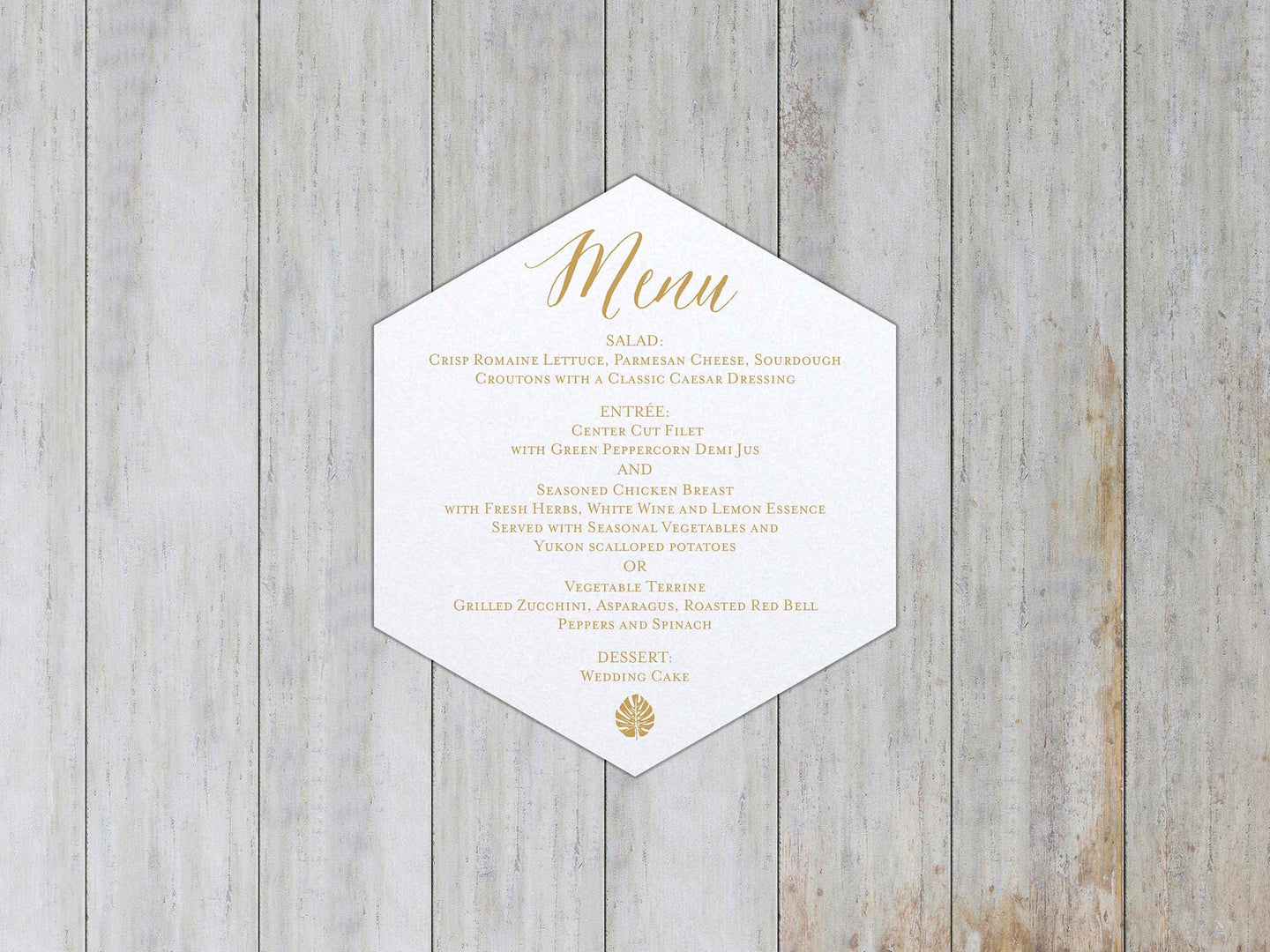 Hexagon Dinner Menu - Format A