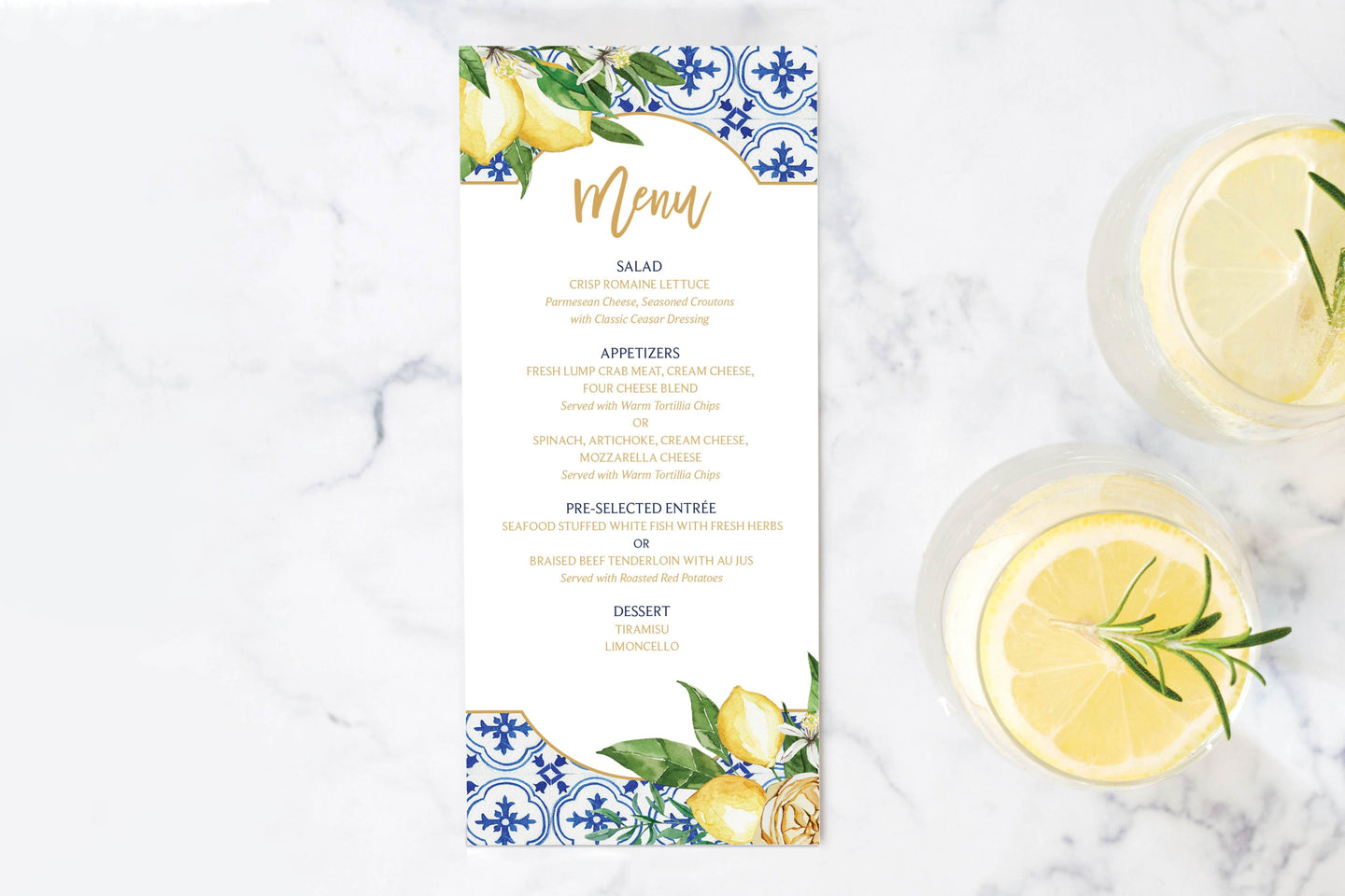 Mediterranean Summer Menu