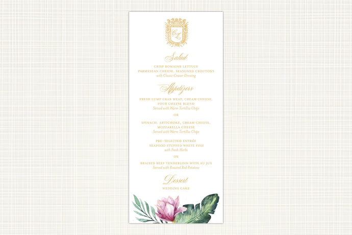 Royal Flamingo Menu