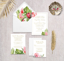 Load image into Gallery viewer, Tropical Floral Invitation