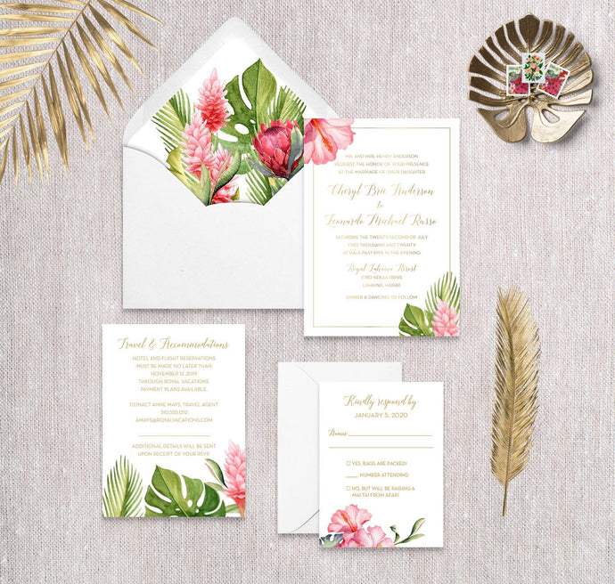 Tropical Floral Invitation