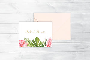 Tropical Florals Folded Thank You Card