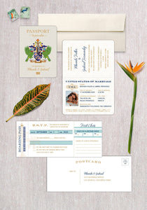 St. Lucia Coat of Arms Passport Invitation