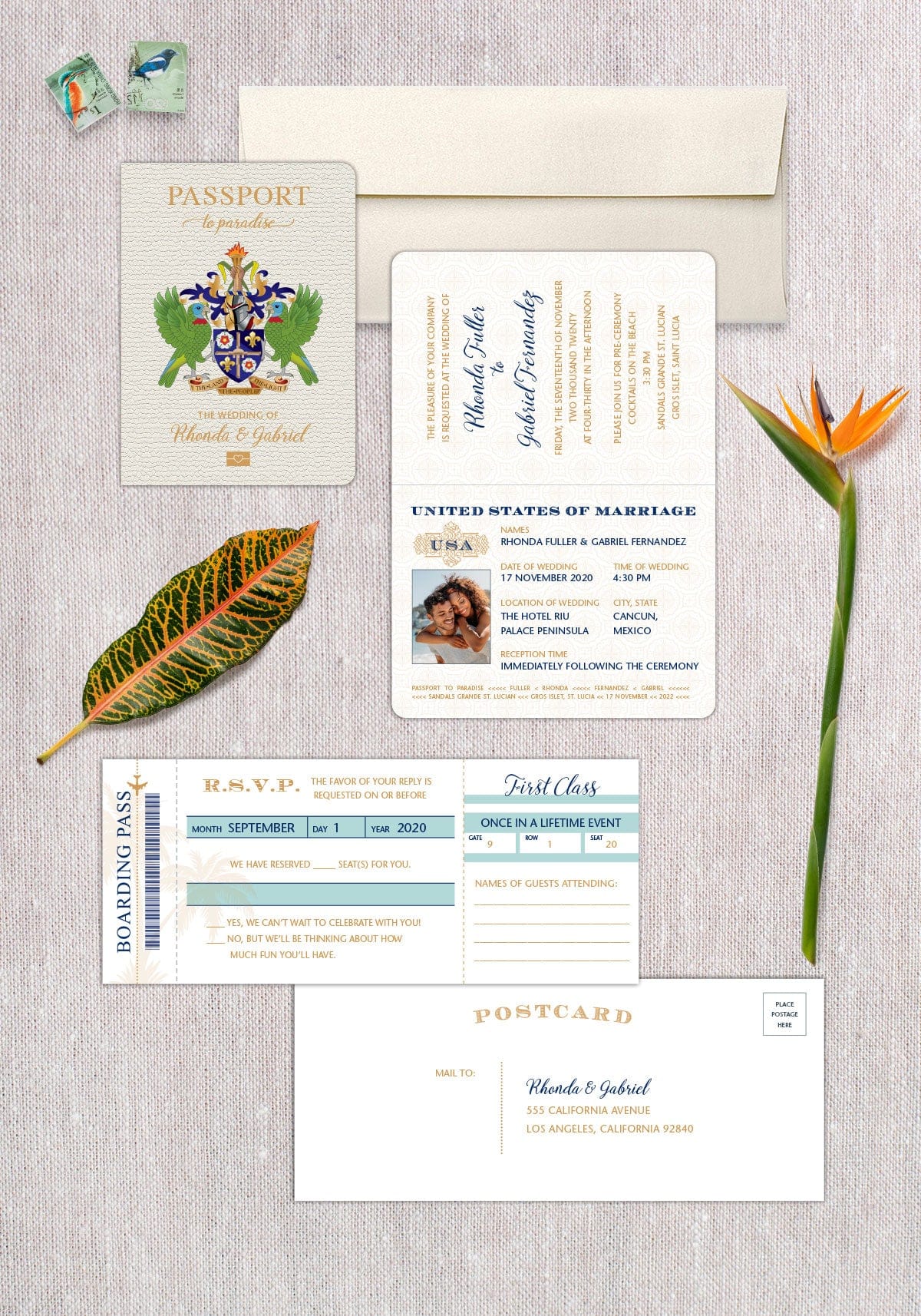 St. Lucia Coat of Arms Passport Invitation