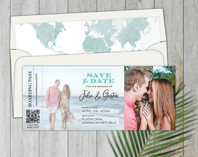 2 Photo Boarding Pass Save the Date