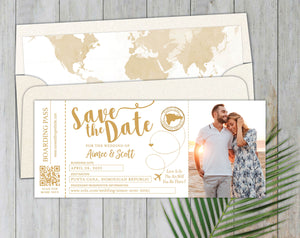 Boarding Pass Save the Date